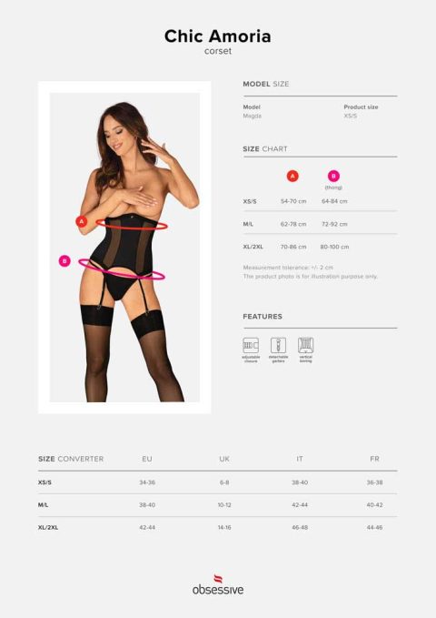 Chic Amoria corset et string - Noir